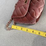 Steve Madden mauve pink Quilted Velvet small purse gold hardware Photo 8