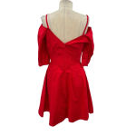 Derek Lam 10‎ Crosby Poplin Off Shoulder Cold Shoulder Mini Dress Red Size 4 Photo 7