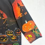 Collections Etc Vintage Halloween Tee Size XL Cotton Pumpkin Sequins AOP Black Photo 4