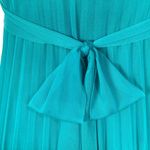 Ruby Rox Teal Chiffon Pleated Dress S Rhinestone Belt Bow Tie Knee Length Cocktail Prom Photo 5