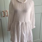 Free People  Living For This Mini Dress Tunic Ivory sz Small 100% cotton Photo 1