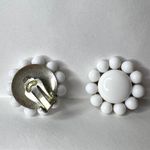Vintage Womens Beaded Flower Clip On Fashion Earrings White from Japan Photo 12