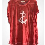 C&C Orange Nautical Graphic Anchor Tee Swim Cover Oversized Relaxed Tunic Fit XL Photo 0