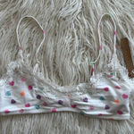 SKIMS Skim Fits Everybody Lace Scoop Bralette Marble Candy Heart Print Size Medium Photo 0