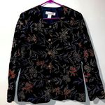 Dress Barn Vintage  Embroidered Velvet Floral Design Blazer Women Size Large Photo 0