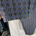 Free People Harley Pant Womens Large Jacquard Blue Gold Geometric Drawstring Photo 5