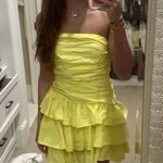 Hello Molly Mini Dress Yellow Ruffle Photo 1