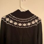 Dress Barn Collection  Full Zip Sweater Black Snowflake Photo 10