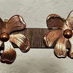copper gems by Coppercraft Guild copper Flower Floral vintage clip on earrings Photo 0