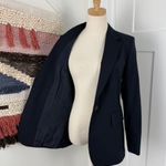 Massimo Dutti NEW Cool Wool Blend Single-Breasted Blazer Navy Blue Sz 4 Photo 5