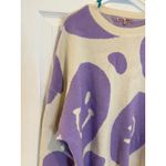 Bailey‎ Rose Smiley Face Sweater Knit Pullover Crewneck Lavender Funky M Purple Size M Photo 1