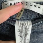 Trina Turk  Lyocell Linen Wide Leg Crop Slit Hem Pants Sz Medium Blue Chambray Photo 7