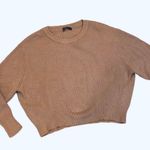 ZARA Tan Ribbed Sweater Oversized Knit Brown Crop M Photo 0