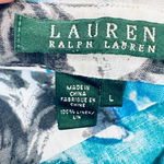 Ralph Lauren Lauren  100% Linen Button Top Floral Large Vacation Coastal Tropical Photo 4