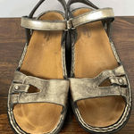 Naot Women's Metallic Distressed Gold Leather Ankle Strap Heeled Sandals EU 42 Size 11.5 Photo 0