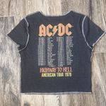 AC/DC Charcoal Grey Graphic Rock Band Baby Tee T Shirt Vintage American Tour #88 Gray Size undefined Photo 2
