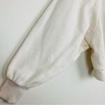 Madewell  cream colored AiryTerry cocoon zip up hoodie with balloon sleeves. S Photo 3