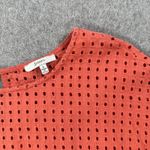 JODIFL Eyelet Cutout Babydoll Blouse Women's Small Orange Short Sleeve Ruffle Photo 2