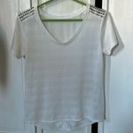 Karen Millen  studded white monochrome blouse with sheer back - Size 2 Photo 0