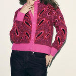 ZARA Pink Jacquard Knit Cardigan with Pompoms Size Large Bloggers Fave 5802/162 Photo 0