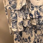 Hello Molly Boutique Dress Blue And White Floral, One Shoulder, Small Photo 3