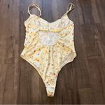 ZARA NWOT  YELLOW SATIN FLORAL BODYSUIT Photo 5