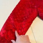 FUDA International Women SZ Medium Red Silk Bomber Jacket Vintage Mob Wife *FLAW Photo 8