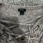 Nasty Gal  Oversized Lace Up Fringe Sweater Photo 3