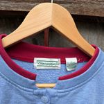 Shenanigans Blue Apple and Flower Embroidered Grandma Cardigan Size L Photo 1