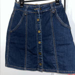 BLANK NYC Blue A-Line Jean Skirt Snap Buttons Rodeo Western Chic Cotton Rayon 24 Photo 0