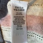 Rachel Zoe  Ivory Pink Gray Striped Long Sleeve Open Front Knit Cardigan Large Photo 11