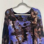 Moon Tie Dyers Long Sleeve Tunic Shirt Women’s Medium Multi Y2K Blue Photo 1