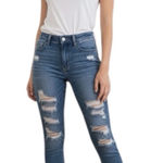 American Eagle  Highly Distressed Jegging Jeans High Rise Next Level Stre… Photo 0