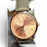 Monroe Classique Analog Quartz Watch Rose Gold Tone Gray Leather Strap Photo 0