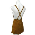 ZARA Brown Corduroy Sleeveless Square Pinafore Velvet Velour Mini Overall Dress Photo 4