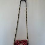 Betsey Johnson Hot Pink Zipper Print Heart Shaped Purse Photo 1