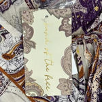 Band of Gypsies New BAND OF THE FREE Purple Paisley Long Sleeve Mini Dress Boho Lined Sz Large Photo 6
