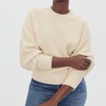 Everlane  The Texture Cotton Crew Neck Sweater Chunky Knit Beige Photo 0