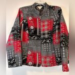 Christopher & Banks 90s Tapestry Jacket Red & Black Floral Design Women’s Large Photo 1