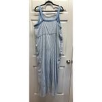 Suzanne Betro SIMPLE  Women's Size 2X Blue White Striped Overall-Style Jumpsuit Photo 2