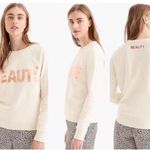 J.Crew  XS Sweatshirt (cream) w French word beauty Photo 1
