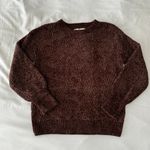 Pink Rose Dark Brown Crushed Velvet Knit Sweater Photo 0