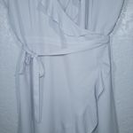 Aritzia Sunday Best Pale Gray New Ruffle Wrap Mini Dress Size 6 Photo 1