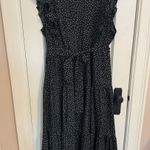 Midi Polka Dot Dress Sleeveless Black Size 2X Photo 0
