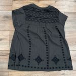 Lucky Brand  Dark Green Embroidered Short Sleeve Blouse Top | Size XS Photo 3