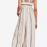 Free People  Cream and Black Striped Jumpsuit Photo 1