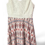 Maurice's Maurice’s Sleeveless White with Geometric Design Mini Dress Photo 0