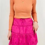 American Eagle coastal cowgirl boho hot pink eyelet scalloped mini skirt size s Photo 2
