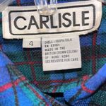 Carlisle Vintage Silk Plaid Blouse with shoulder pads Photo 3