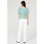 Lisa Says Gah  Green White Striped 100% Cotton Short Sleeve Margaret Top Size XS Photo 2